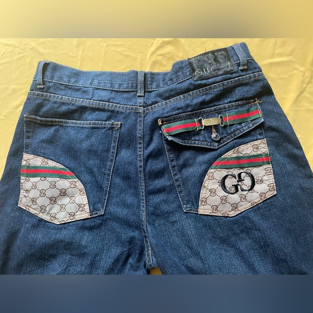 Gucci Men's Vintage denim jeans size 36/36  (54 embroidered pocket made in Italy - Picture 2 of 15
